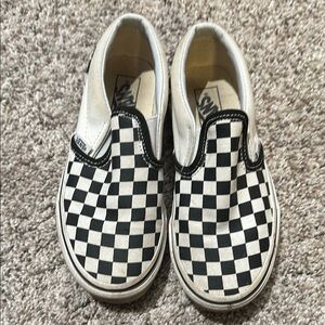Vans Black and White Sneakers with Checkerboard Design